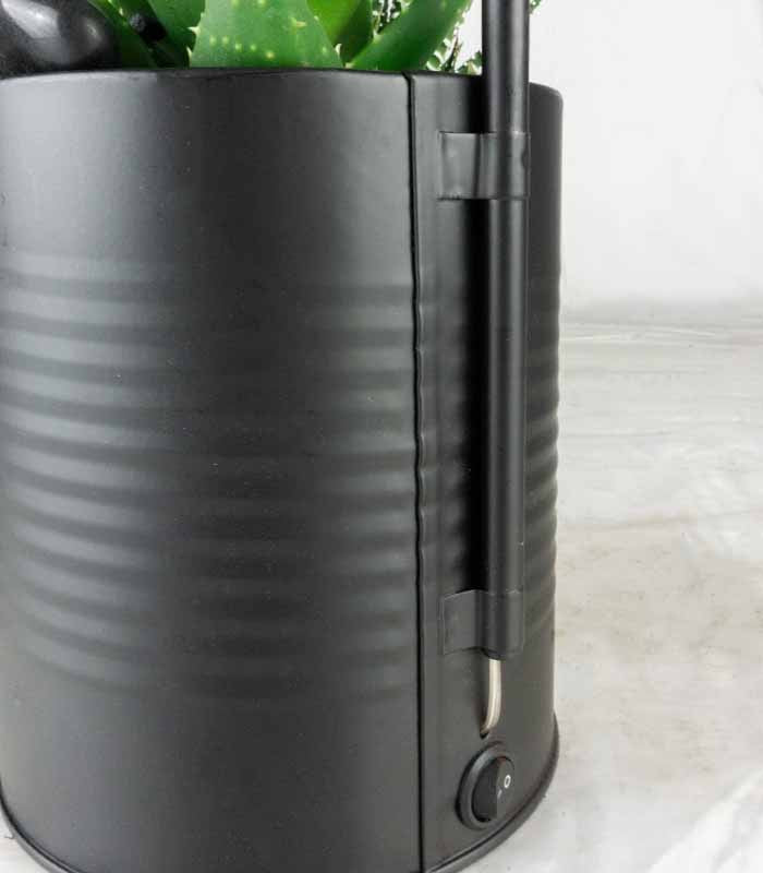 Succulente con lampada di design Nero