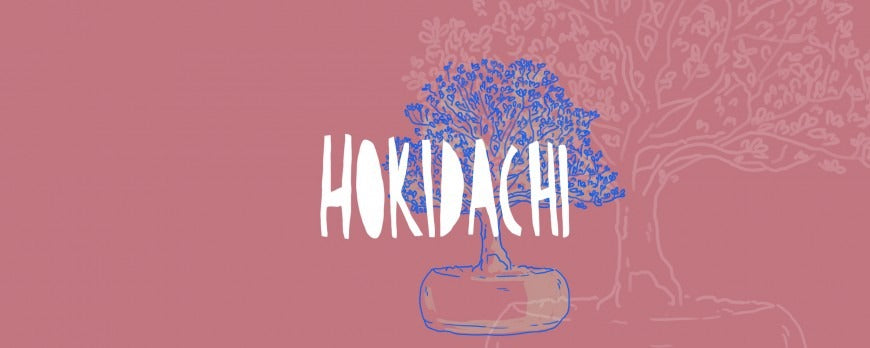 Illustrazione grafica di un bonsai in stile hokidachi