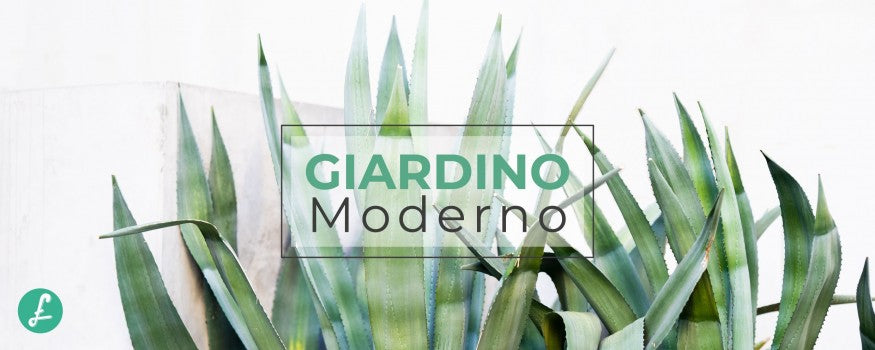 Banner con piante verdi per un giardino moderno per la casa
