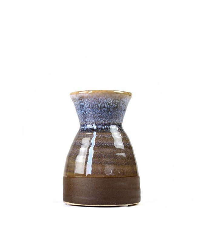 Vaso in ceramica bicolor marrone e blu