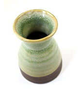 Vaso in ceramica bicolor marrone e verde