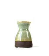 Vaso in ceramica bicolor marrone e verde