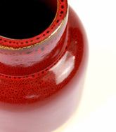 Vaso in ceramica M bicolor rosso e oro
