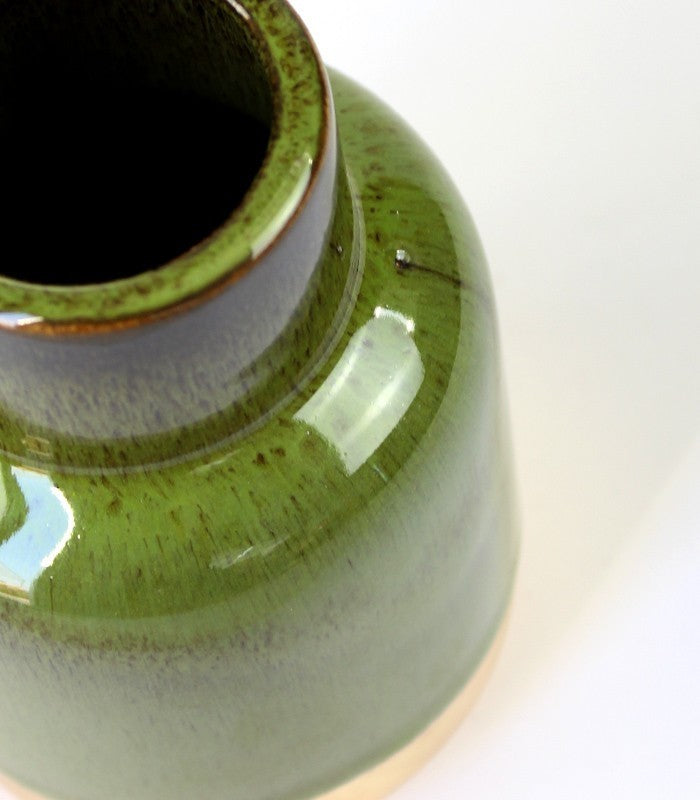Vaso in ceramica M bicolor verde e oro