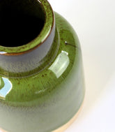 Vaso in ceramica M bicolor verde e oro