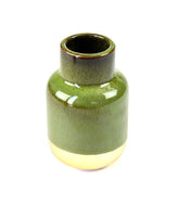 Vaso in ceramica M bicolor verde e oro