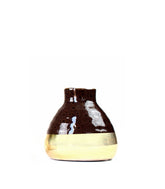 Vaso in ceramica S bicolor marrone e oro