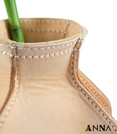 ANNA vaso in pelle cognac