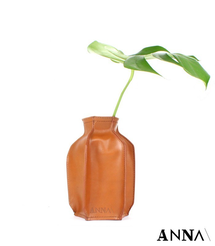 ANNA vaso in pelle naturale