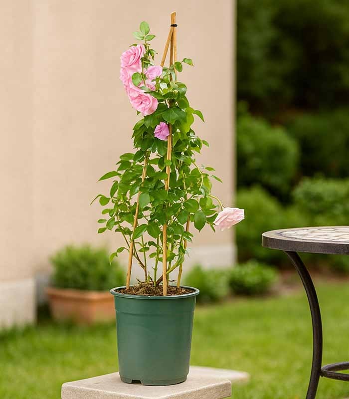 Rosa Rampicante Rosa H80 cm in vaso