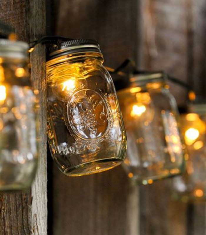 Filo di luci con vasetti