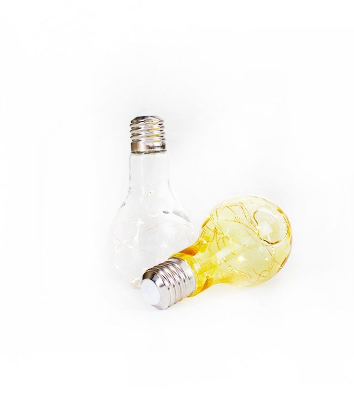 Lampadina in vetro giallo con led