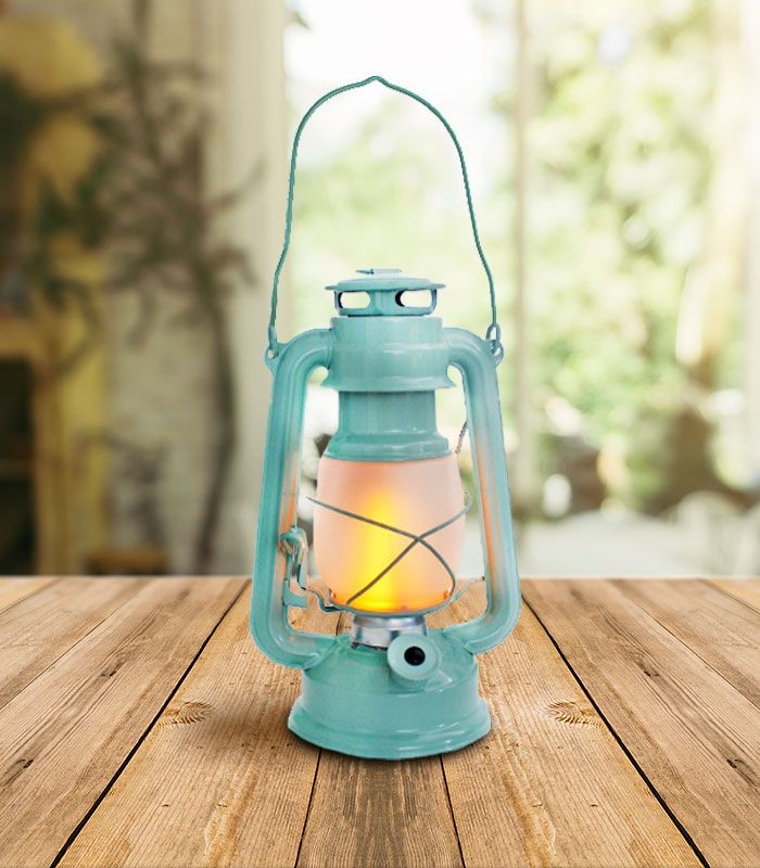 Lanterna azzurra con effetto fiamma