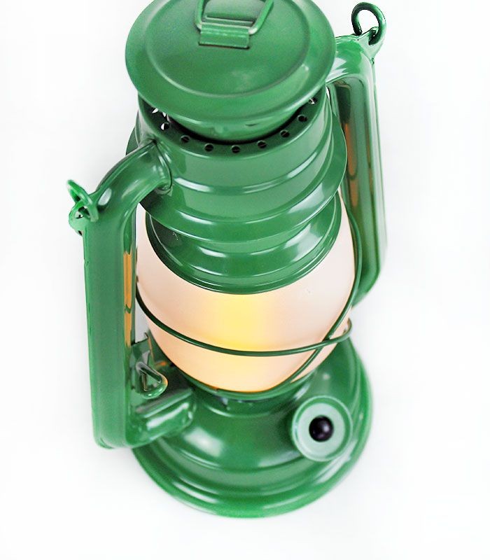 Lanterna verde con effetto fiamma
